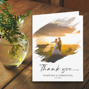 写真モダンの結婚Thanks You Fold Card カード