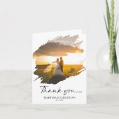 写真モダンの結婚Thanks You Fold Card カード (正面)