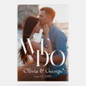 写真モダンの結婚We do Acrylic Welcome Sign アクリルサイン (正面)