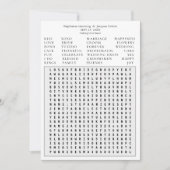 写真モダンの結婚Word Search日付を保存 – GR 招待状 (正面)