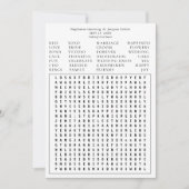 写真モダンの結婚Word Search Date-W2を保存 招待状 (正面)