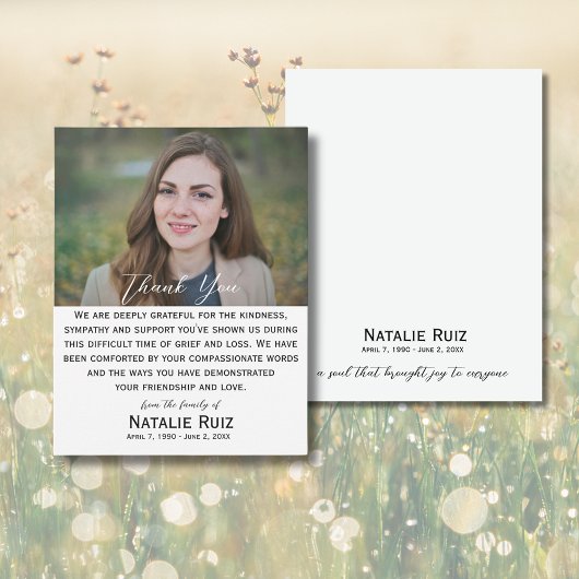 写真モダンの葬儀サンキューカード サンキューカード