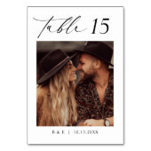 写真モダンの表結婚番号 テーブルナンバー (裏面)