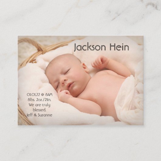 写真モダンの誕生発表 エンクロージャーカード (正面)