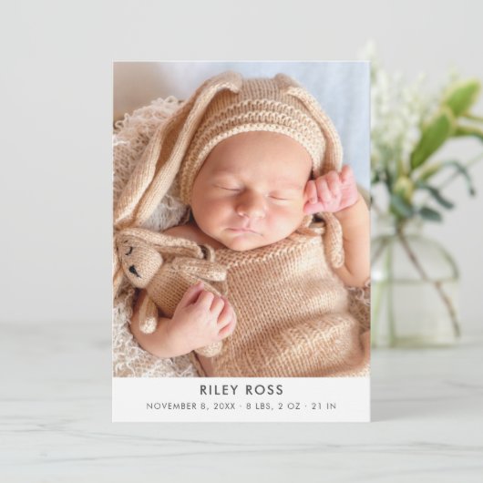 写真モダンの誕生発表 案内状 (スタンド正面)