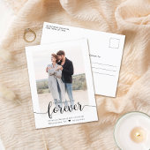 写真モダンの通知婚約したはがき 案内ポストカード