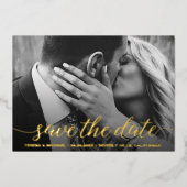 写真モダンの金結婚箔実在の保存 箔シーズンカード (正面)