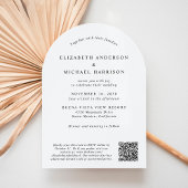 写真モダンのQRコードすべて一つのアー結婚チ 招待状