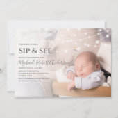 写真モダンのSipとSeeパーティの招待状 招待状 (正面)