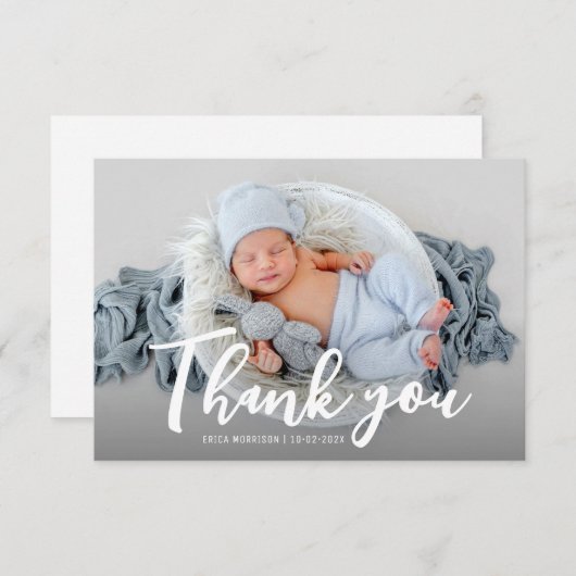 写真モダンはっきりしたの生誕発表 招待状 (正面/裏面)