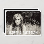 写真モダンはっきりした卒業党招待状 招待状 (正面/裏面)