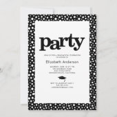 写真モダンはっきりした白黒グラードパーティーエレガント 招待状 (裏面)