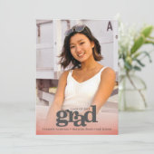 写真モダンはっきりした赤面ピンクグラードパーティーエレガント 招待状 (スタンド正面)