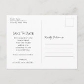 写真モダンはっきりした | ウェディング日付はがきを保存 ポストカード (裏面)