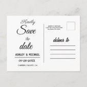 写真モダンはエレガント日付カードを保存 ポストカード (裏面)