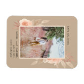 写真モダンはベージュのフレーム。赤面ピンク マグネット (横)