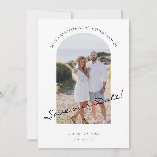 写真モダンはミニマル日付を保存 案内状 (正面)