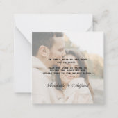 写真モダンは愛QRコードテーブルカードをキャプチャ ノートカード (裏面)