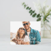 写真モダンは期日の延期結婚を変更 ポストカード (スタンド正面)