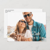 写真モダンは期日の延期結婚を変更 ポストカード (正面/裏面)