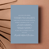 写真モダンほこりっぽいブルーウェディングレセプション 招待状