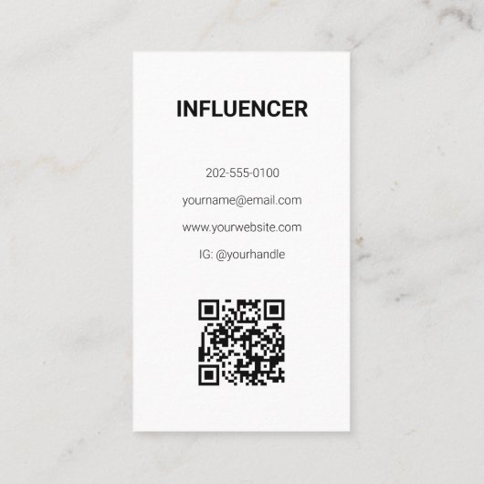 写真モダンをインストール後を追する 名刺 (裏面)