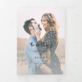 写真モダンを一結婚つにまとめる 三つ折り招待状 (カバー)