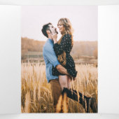 写真モダンを一結婚つにまとめる 三つ折り招待状 (内部中)