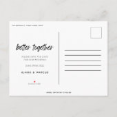 写真モダンを一緒に日付を保存 案内ポストカード (裏面)