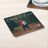 写真モダンを愛する応援のスクリプ結婚ト スクエアペーパーコースター (アングル)