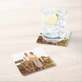 写真モダンを愛する応援のスクリプ結婚ト スクエアペーパーコースター (インサイチュ)