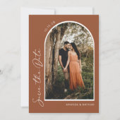 写真モダンアーチテラコッタ結婚ズ セーブザデート (正面)