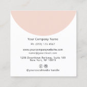 写真モダンアーチメイクアップ美しい業界 スクエア名刺 (裏面)