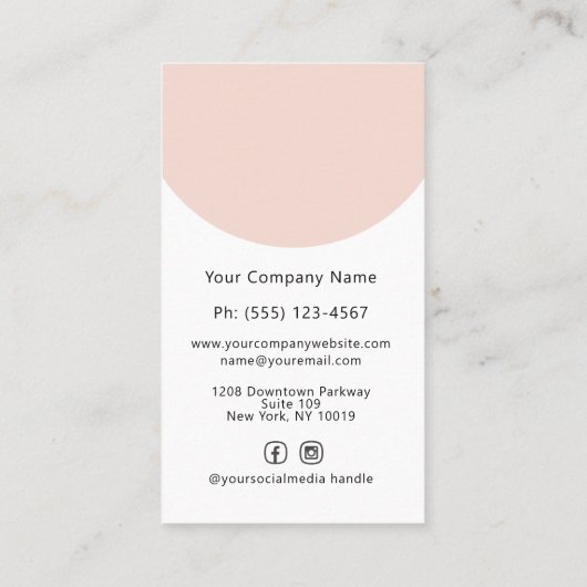 写真モダンアーチメイクアップ美しい業界 名刺 (裏面)