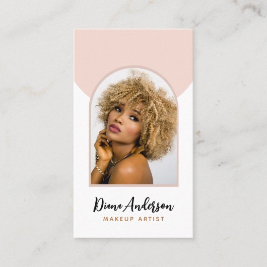 写真モダンアーチメイクアップ美しい業界 名刺 (正面)