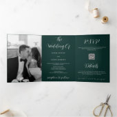 写真モダンエメラルドグリーンオールインワン結婚ズ 三つ折りプログラム (内部)