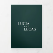 写真モダンエメラルドグリーンオールインワン結婚ズ 三つ折りプログラム (カバー)