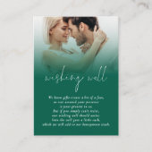 写真モダンエメラルドグリーン結婚の願い事 エンクロージャーカード (正面)