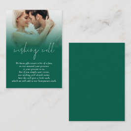 写真モダンエメラルドグリーン結婚の願い事 エンクロージャーカード