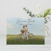 写真モダンエレガントありがとうご結婚ざいます サンキューカード (スタンド正面)