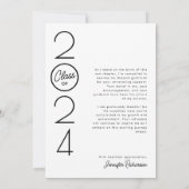 写真モダンエレガントの卒業 サンキューカード (裏面)