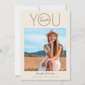 写真モダンエレガントの卒業 サンキューカード (正面)