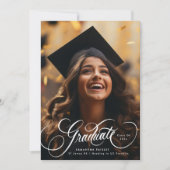 写真モダンエレガントの卒業 | 2025年クラス 案内状 (正面)