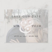 写真モダンエレガントの結婚式は日付を保存する 案内ポストカード (正面)