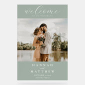 写真モダンエレガントの結婚歓迎 アクリルサイン (正面)