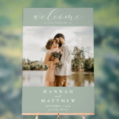 写真モダンエレガントの結婚歓迎 アクリルサイン (ニュートラル)