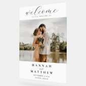 写真モダンエレガントの結婚歓迎 アクリルサイン (傾斜)