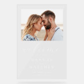 写真モダンエレガントの結婚歓迎 アクリルサイン (正面)