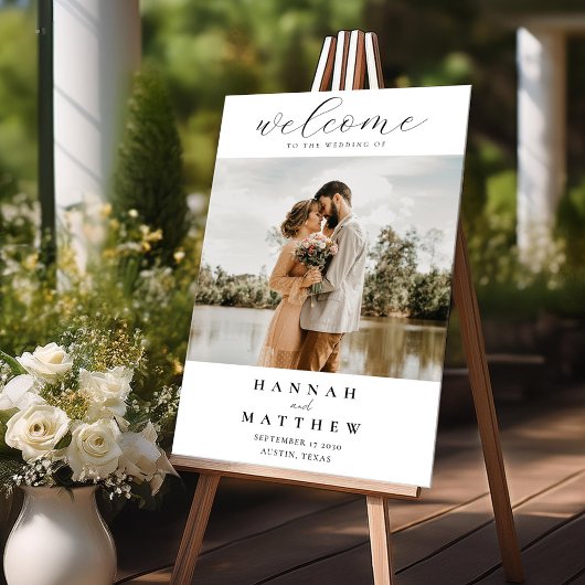写真モダンエレガントの結婚歓迎 アクリルサイン