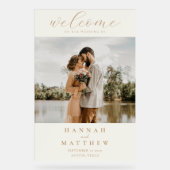 写真モダンエレガントの結婚歓迎 アクリルサイン (正面)